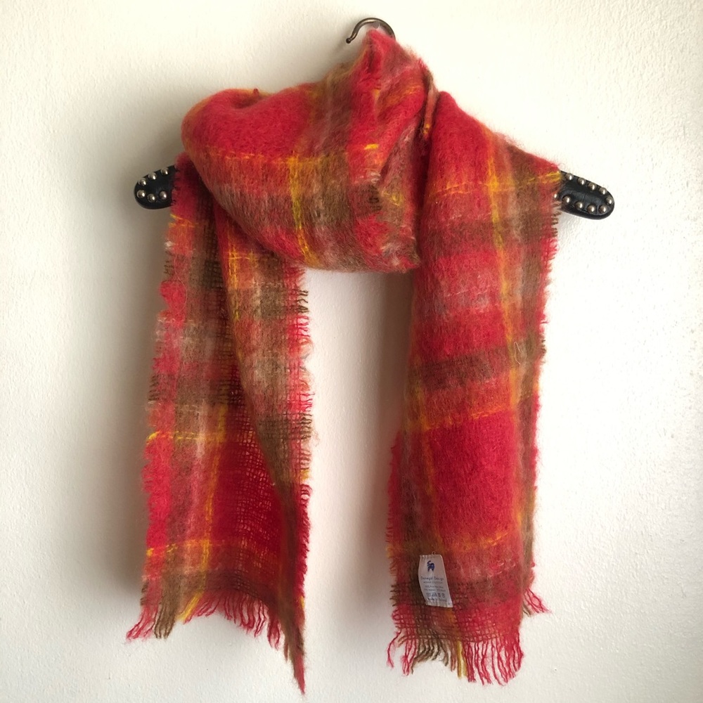 NEW Ireland Donegal Plaid Mohair Wool Scarf